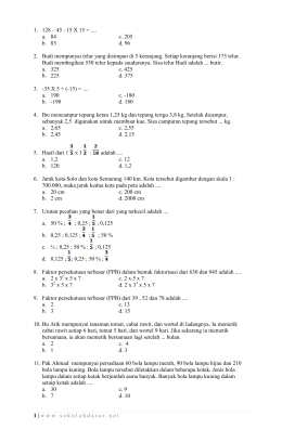 Latihan Soal US 2017 Matematika 4