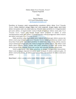 Deiksis dalam Novel Temanku, Teroris? Tinjauan