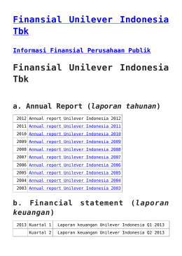 Finansial Unilever Indonesia Tbk a. Annual Report (laporan tahunan)