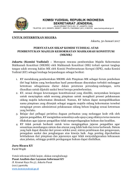 Press Release Penyataan Sikap KY atas