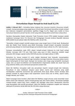 DownloadPertumbuhan Ekspor Rempah ke Arab Saudi 51,17%