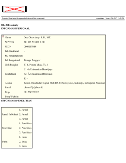 Oke Oktavianty INFORMASI PERSONAL Nama Oke