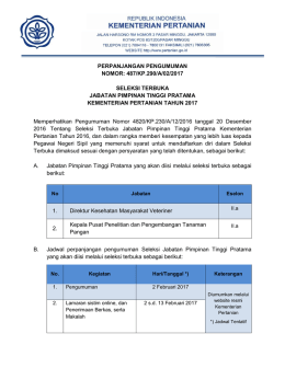 Selengkapnya - Kementerian Pertanian