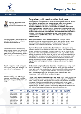 Property Sector Update - Samuel Sekuritas Indonesia