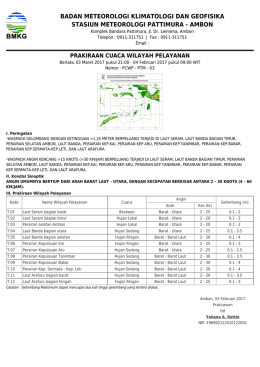 Prakiraan Cuaca Wilayah Pelayanan