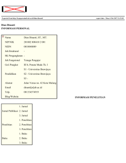 Dian Dinanti INFORMASI PERSONAL Nama Dian