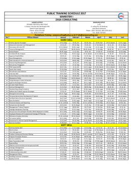 Training Schedule