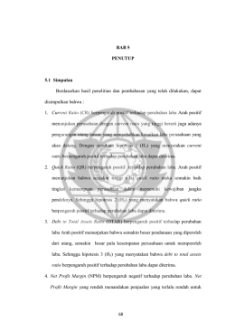 BAB 5 PENUTUP 5.1 Simpulan Berdasarkan hasil penelitian dan