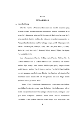 BAB I PENDAHULUAN A. Latar Belakang Diabetes Mellitus (DM