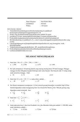 Latihan Soal US 2017 Matematika 5