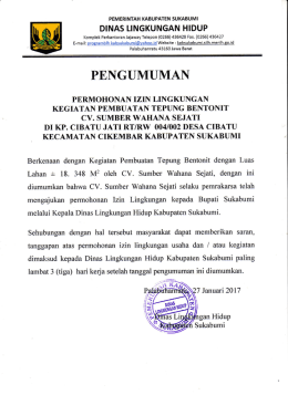 pengumuman - Pemerintah Kabupaten Sukabumi