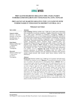 prevalensi diabetes mellitus tipe 2 pada pasien tuberkulosis di