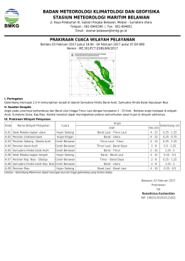 Prakiraan Cuaca Wilayah Pelayanan - Maritim