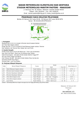 Prakiraan Cuaca Wilayah Pelayanan - Maritim