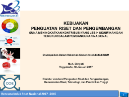 Rencana Induk Nasional 2017 -2045 Rencana Induk Riset Nasional