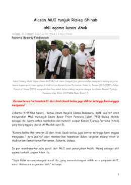 Alasan MUI tunjuk Rizieq Shihab ahli agama kasus Ahok