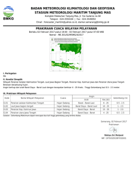 Prakiraan Cuaca Wilayah Pelayanan - Maritim