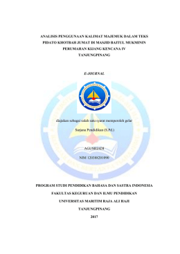 analisis penggunaan kalimat majemuk dalam teks pidato khotbah
