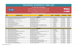 training schedule "fjm" 2017