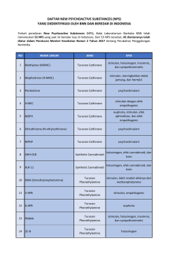 daftar new psychoactive substances (nps) yang diidentifikasi