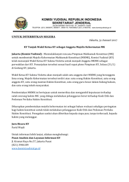 Press Release Penunjukan Wakil Ketua KY