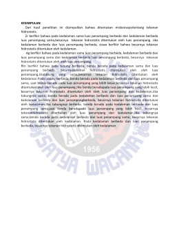 Konsepsi Siswa Tentang Tekanan Hidrostatis
