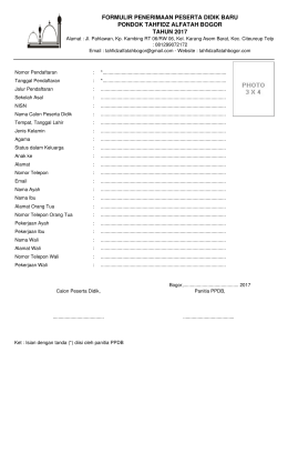 formulir - Ma`had Tahfidz AlFatah Citeureup