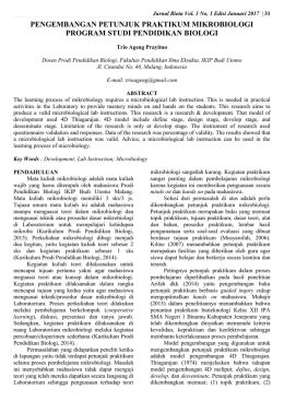 pengembangan petunjuk praktikum mikrobiologi program studi