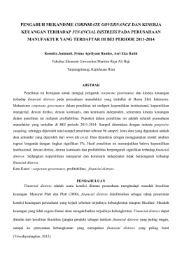 pengaruh mekanisme corporate governance dan kinerja keuangan