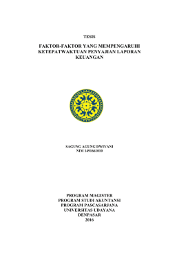faktor-faktor yang mempengaruhi ketepatwaktuan penyajian laporan