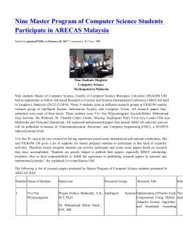 Nine Master Program of Computer Science Students Participate in