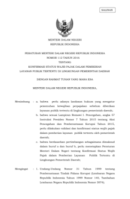 konfirmasi status wajib pajak dalam pemberian layanan publik