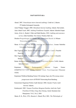 DAFTAR PUSTAKA Akmal. 2007. Pemeriksaan intern (internal