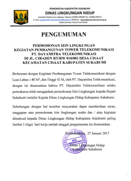 pengumuman - Pemerintah Kabupaten Sukabumi