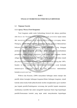 9 BAB 2 TINJAUAN TEORETIS DAN PERUMUSAN HIPOTESIS 1.1