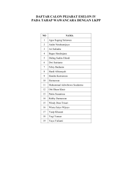 daftar calon pejabat eselon iv pada tahap wawancara dengan lkpp