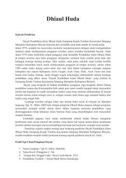 Dhiaul Huda - Dayah di Aceh