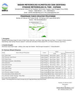 Prakiraan Cuaca Wilayah Pelayanan - Maritim