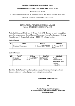 BERITA ACARA PERUBAHAN JADWAL LELANG 1