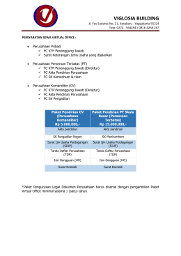 Price List Pengurusan Legalitas Usaha