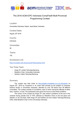 The 2016 ACM-ICPC Indonesia CompFest8 Multi