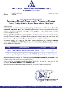 Penerapan / Pengadaan Khusus Tanpa Tender Dalam