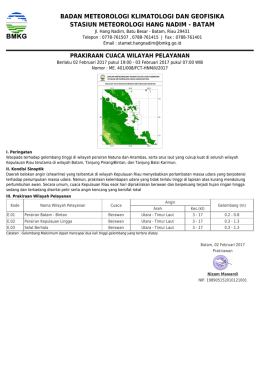 Prakiraan Cuaca Wilayah Pelayanan - Maritim