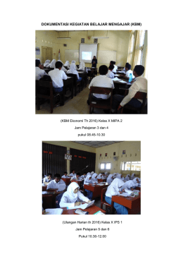 DOKUMENTASI KEGIATAN BELAJAR MENGAJAR (KBM)