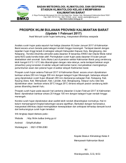 PROSPEK IKLIM BULANAN PROVINSI KALIMANTAN BARAT