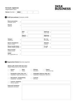 Formulir registrasi Registration form IBID