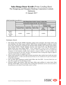 Suku Bunga Dasar Kredit (Prime Lending Rate)