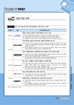 표 I-4 최근 주간 신흥 기타 지역 유력 일간지들의 관련 주요