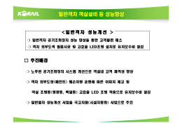 일반객차 객실설비 등 성능향상