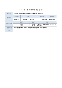 년 12월 수의계약 체결 결과>